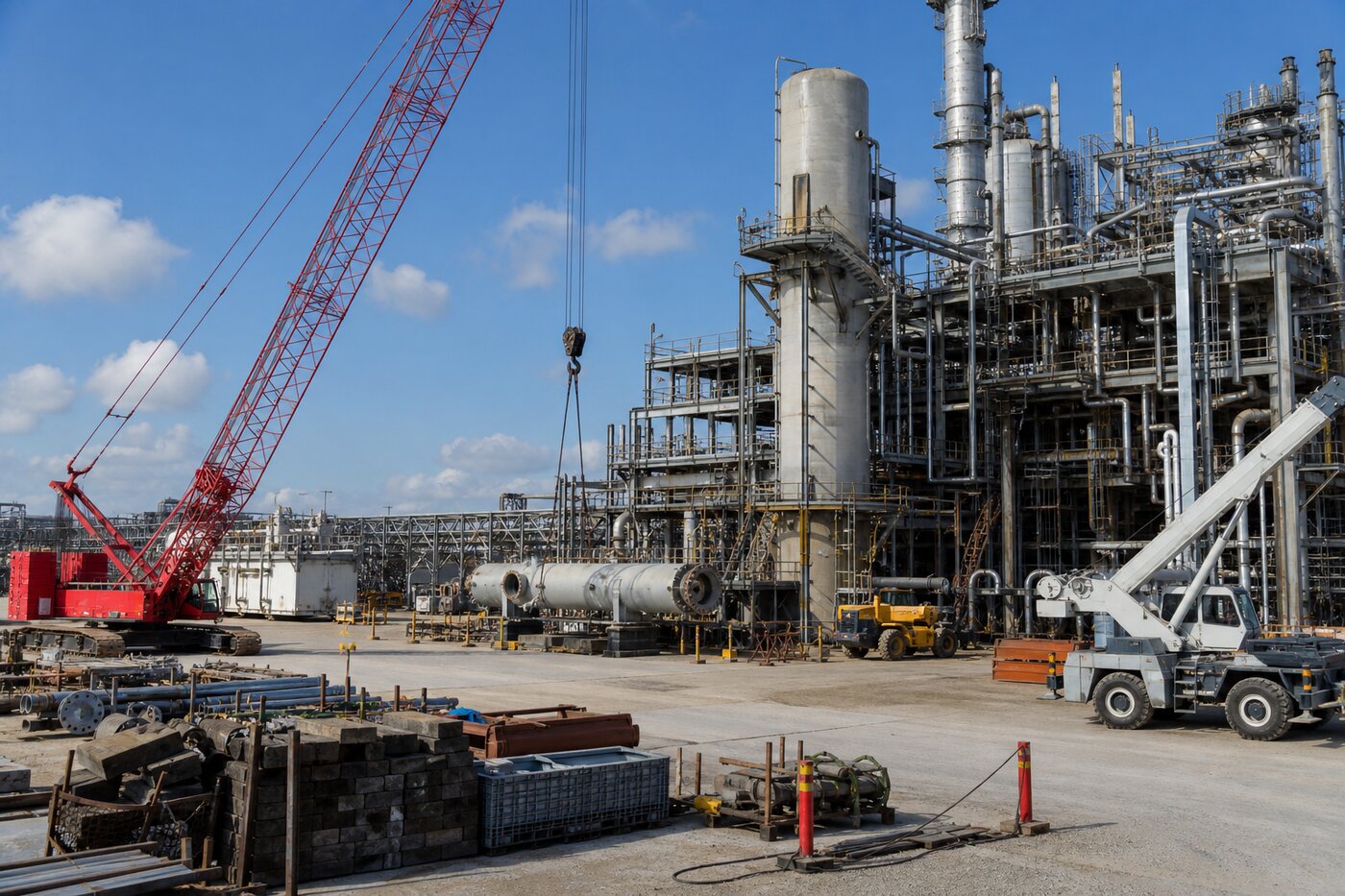 Industrial yard crane work